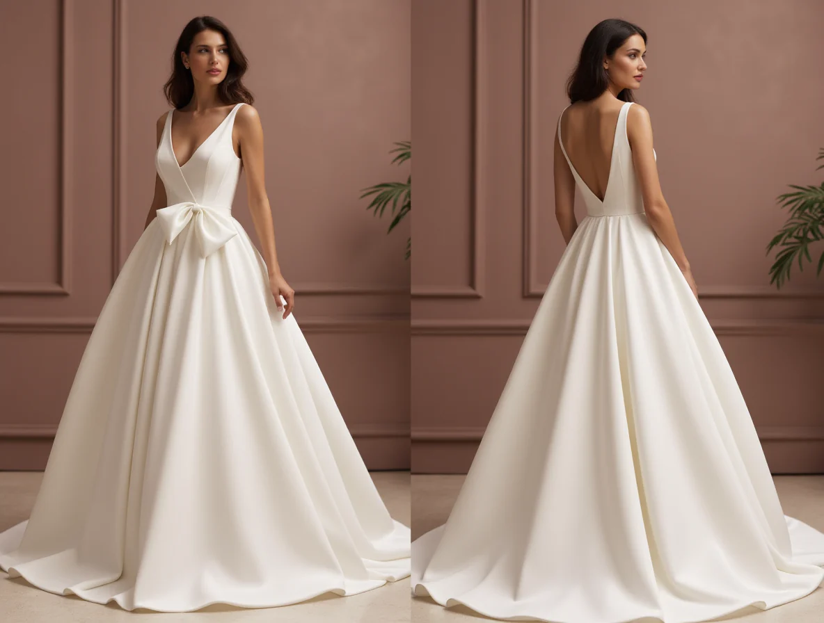 Elegant Princess Wedding Dress with a Lace Bodice for a Romantic Touch