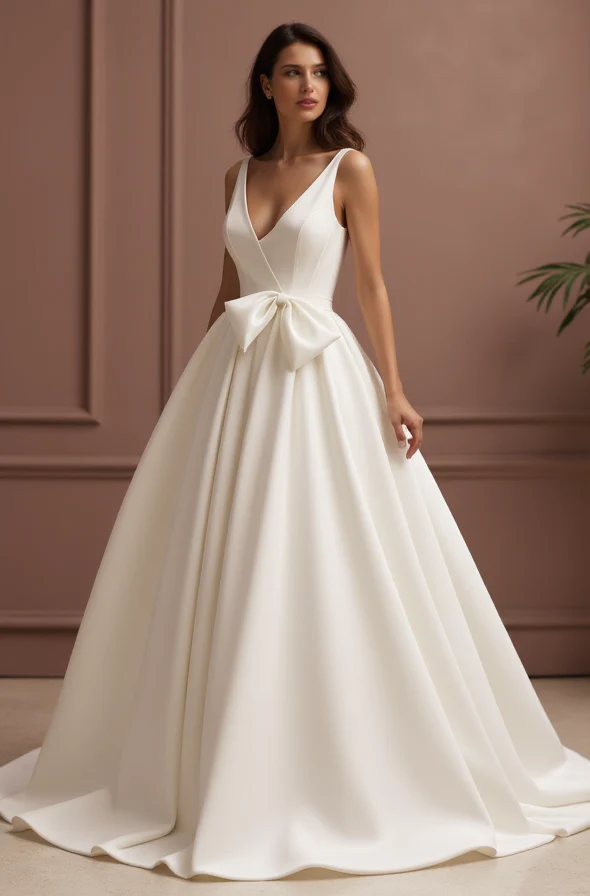 Elegant Princess Wedding Dress with a Lace Bodice for a Romantic Touch - Image 2
