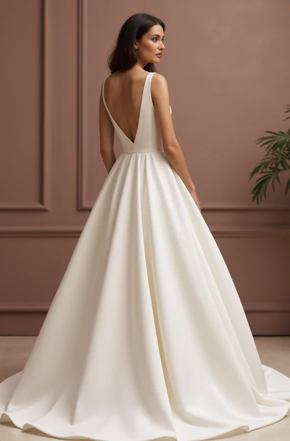 Elegant Princess Wedding Dress with a Lace Bodice for a Romantic Touch - Image 3