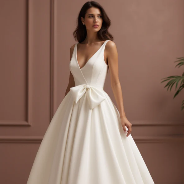 Elegant Princess Wedding Dress with a Lace Bodice for a Romantic Touch - Image 4