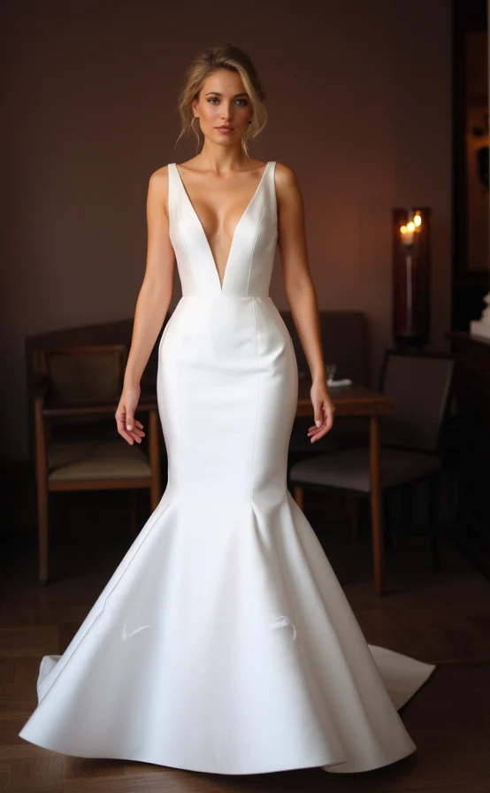 Elegant Trumpet Wedding Dress with a Timeless and Classic Design - Image 2