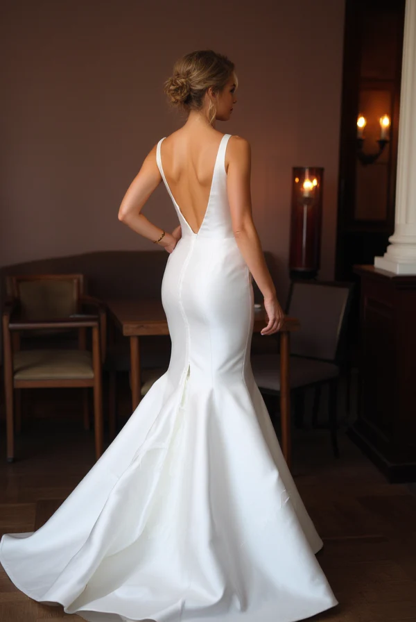 Elegant Trumpet Wedding Dress with a Timeless and Classic Design - Image 3