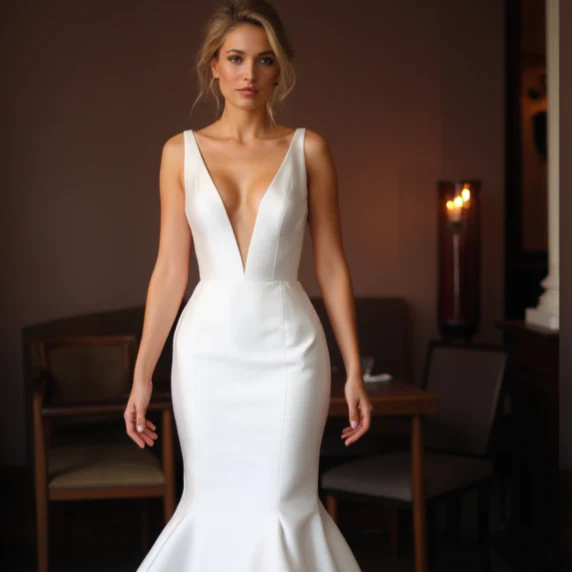 Elegant Trumpet Wedding Dress with a Timeless and Classic Design - Image 4
