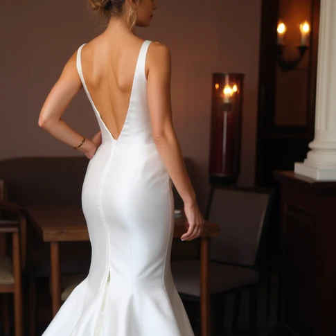 Elegant Trumpet Wedding Dress with a Timeless and Classic Design - Image 5