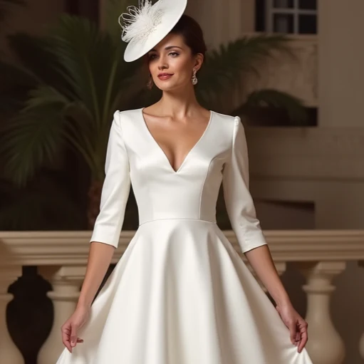 Elegant White Mini Short Wedding Dress with a Layered Skirt for Extra Volume and Drama - Image 4