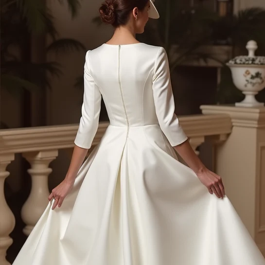 Elegant White Mini Short Wedding Dress with a Layered Skirt for Extra Volume and Drama - Image 5