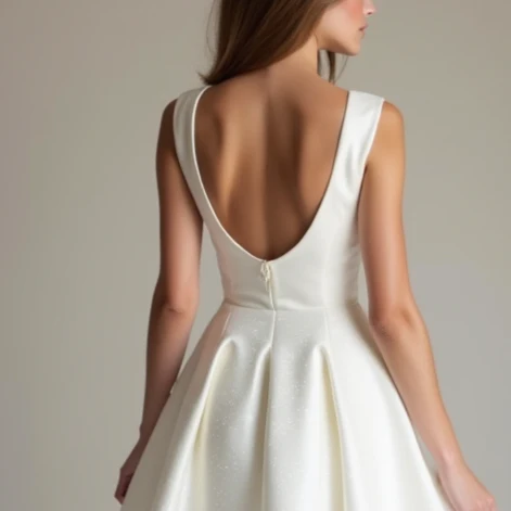 Elegant White Mini Short Wedding Dress with a Sheer Lace Back for a Touch of Romance - Image 5