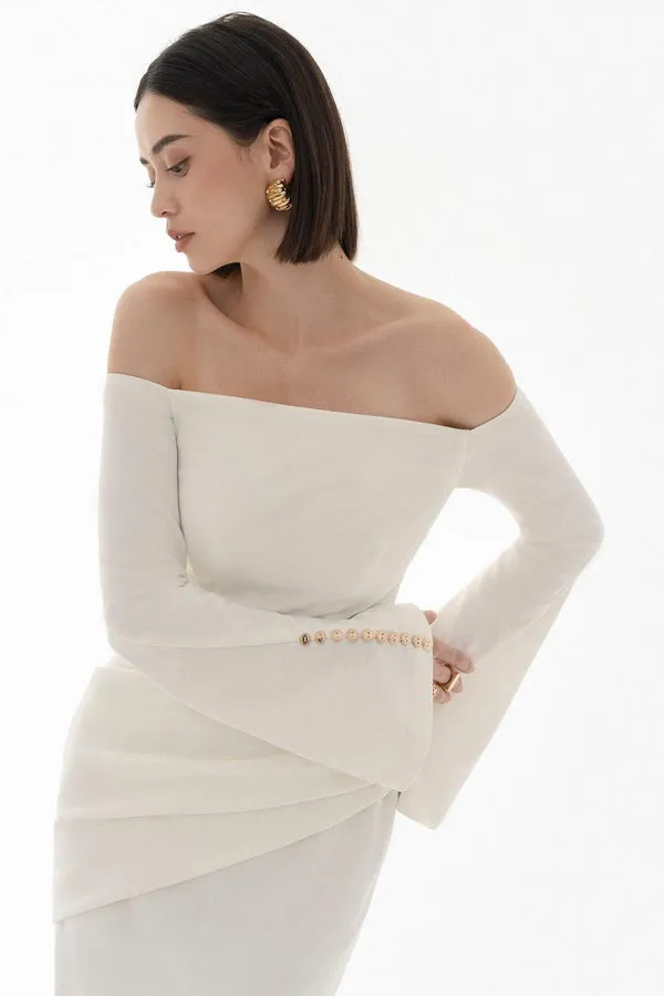 Elegant White Satin Prom Dress Mermaid Boat Neck Off The Shoulder Pleated Ankle Length Evening Dress vestido de gala - Image 2