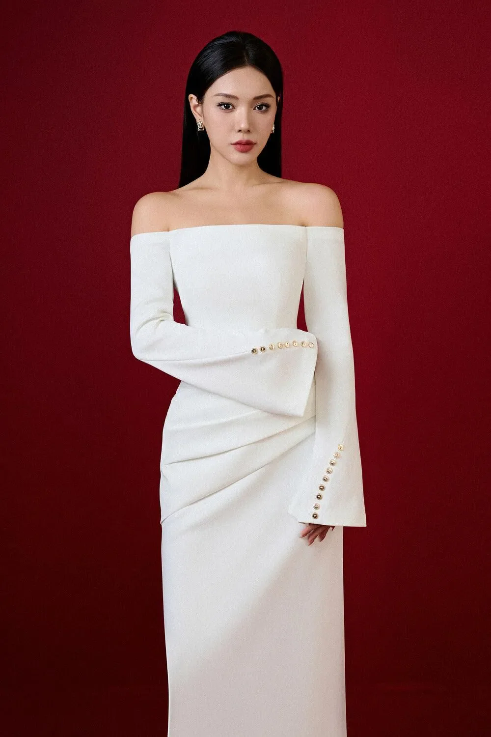 Elegant White Satin Prom Dress Mermaid Boat Neck Off The Shoulder Pleated Ankle Length Evening Dress vestido de gala - Image 3