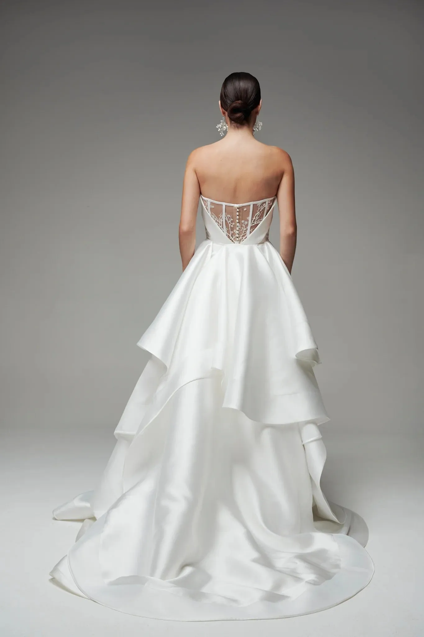 Structured and Boned Corset Bodice Wedding Dress Vestido De Novia Bridal Gown Skirt Bow Satin Court Train Dress - Image 7