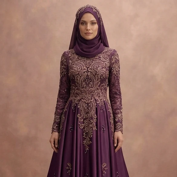 Embroidered Muslim Prom Dresses – Detailed & Elegant Looks - Image 4