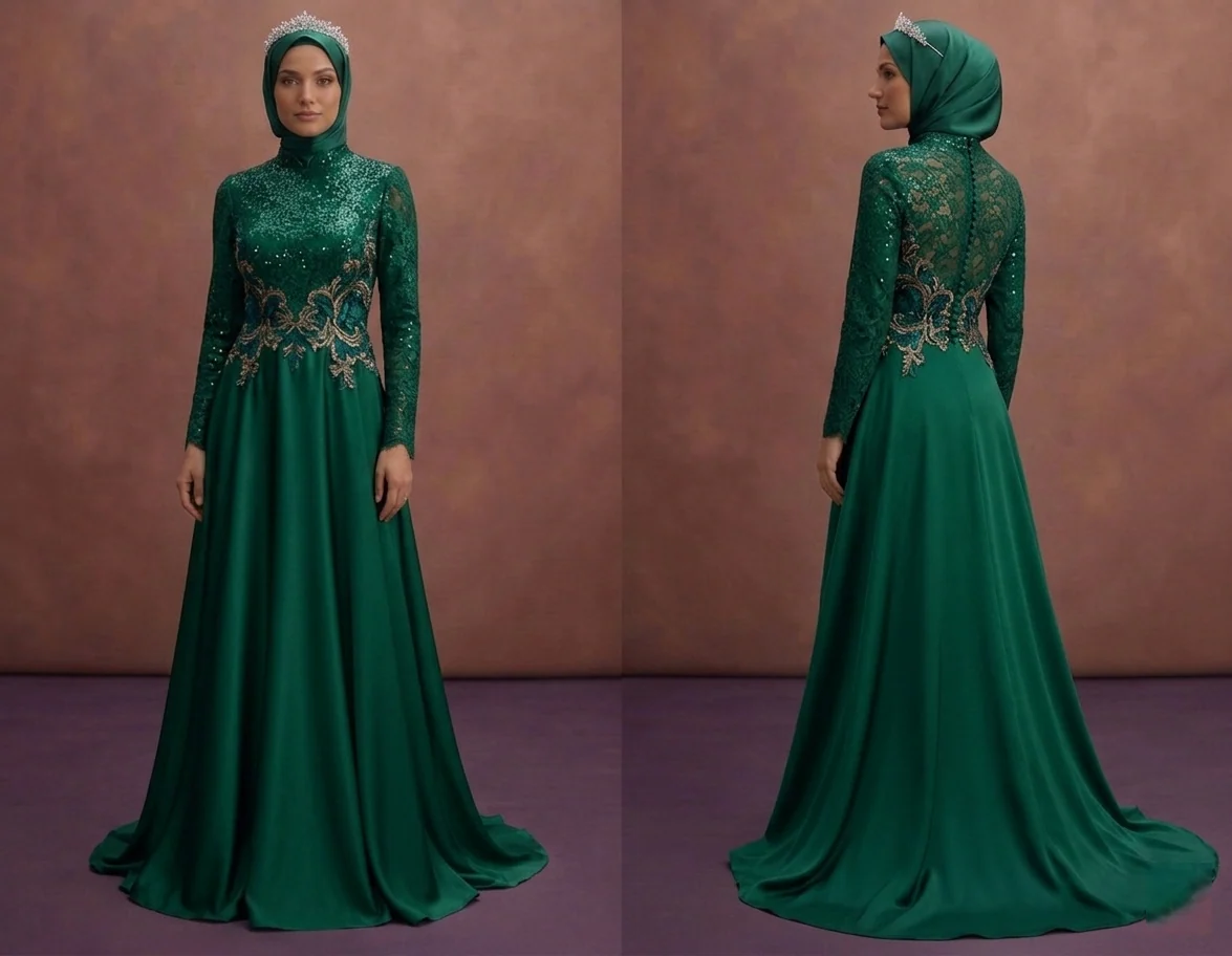 Emerald Green Muslim Prom Dresses – Rich & Elegant Looks