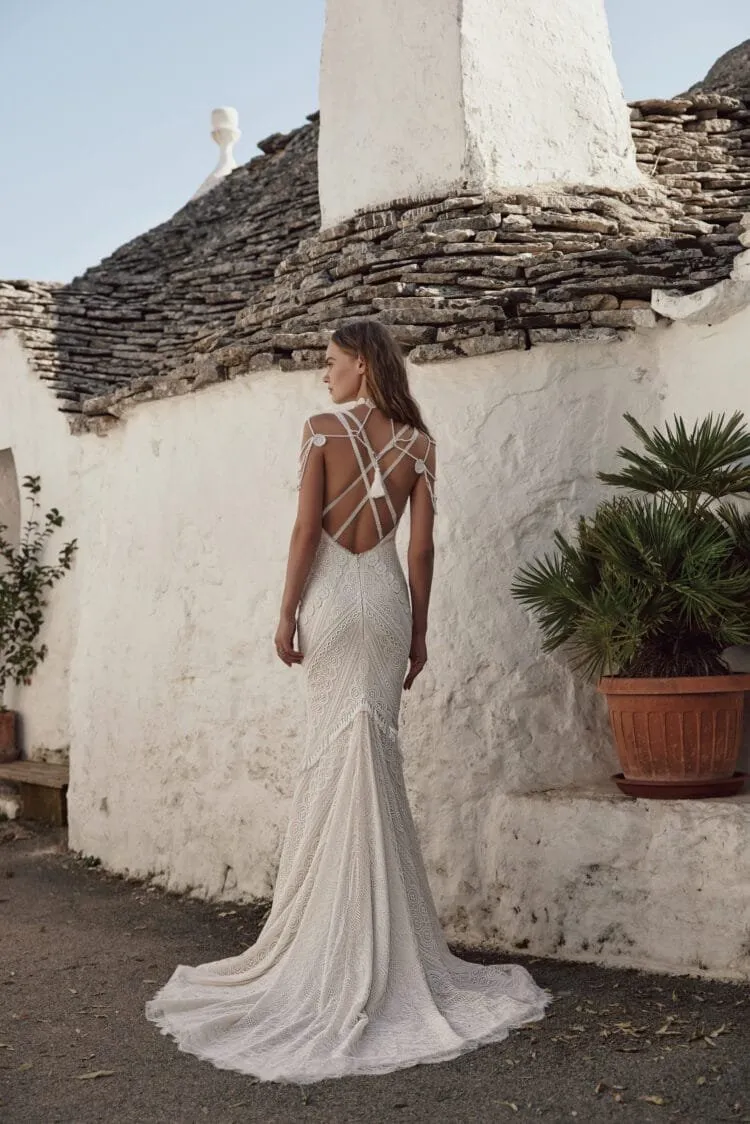 Ethereal Boho Wedding Dress with Strapless V-Neck, Delicate Lace Details & Flowing A-Line Silhouette for a Romantic Bridal Look - Image 2