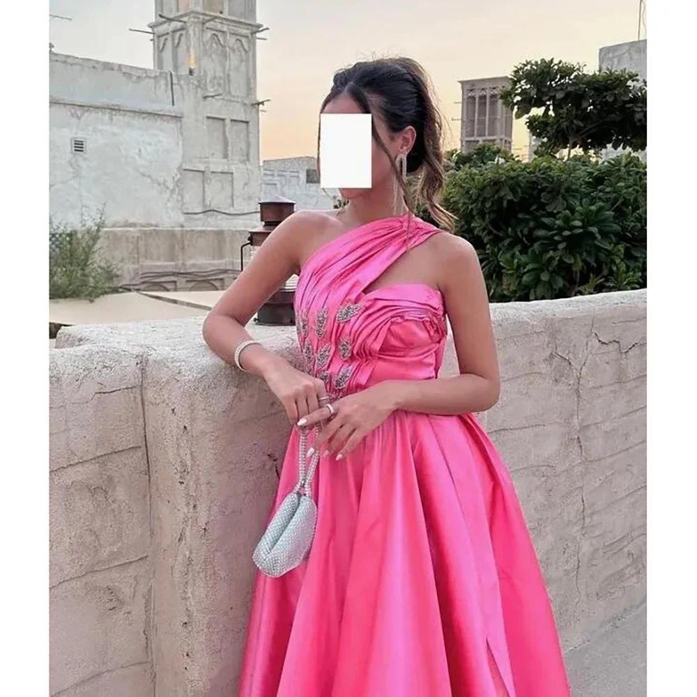 Evening Elegant Vintage Sexy Sweet Crystal Beaded A-Line One Shoulder Formal Occasion Prom Dress Evening Party Gowns - Image 2