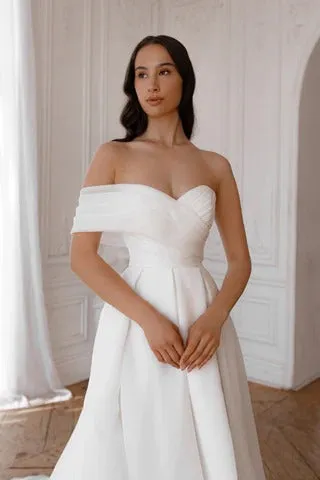 Leg-Slit Wedding Dress Simple Satin Vestido De Novia Court Train Dress Bridal Gown Princess Mermaid Bow - Image 2