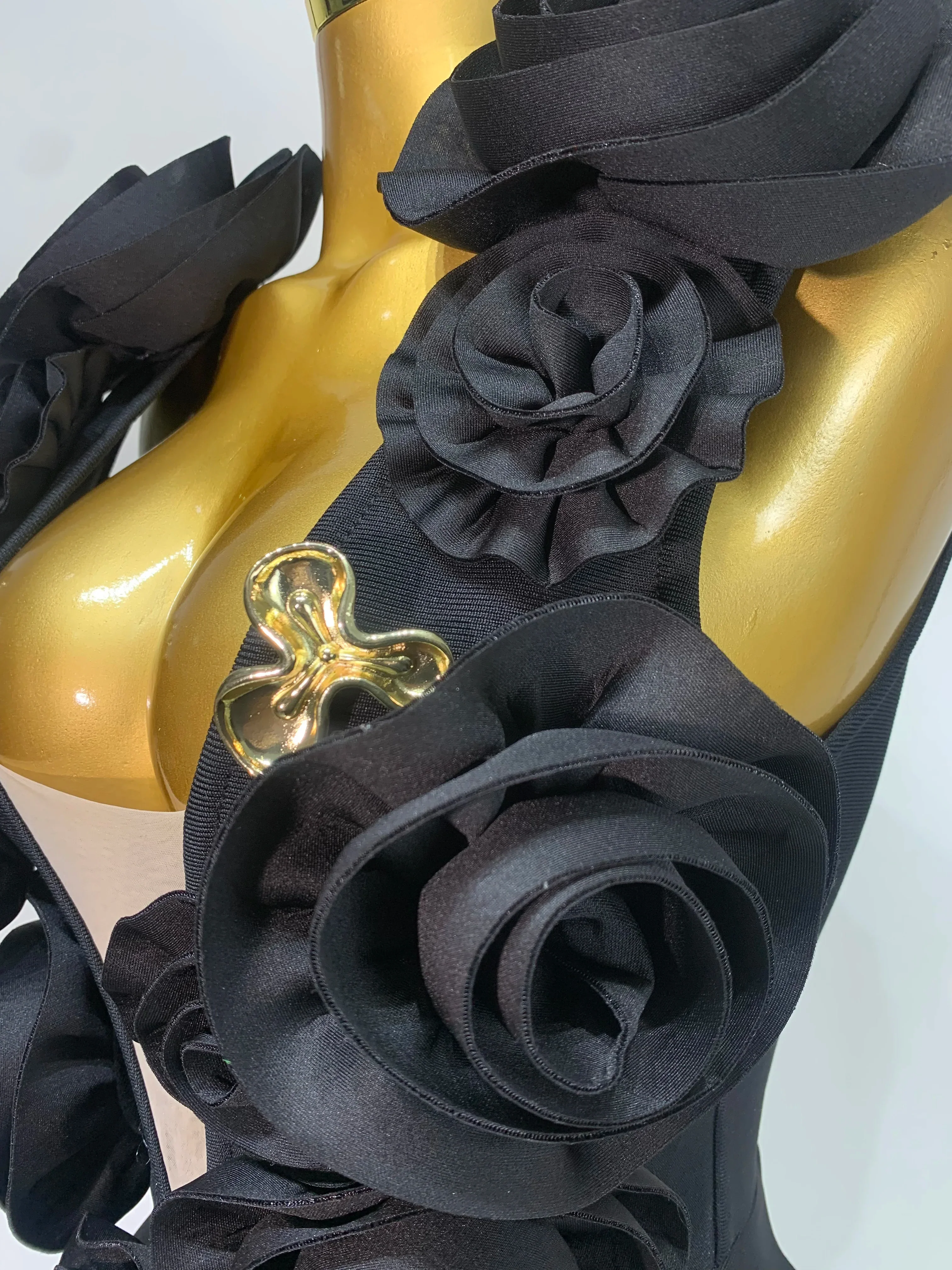 Fashion Black 3D Flower Bodycon Long Bandage Dress Celebrity Elegant Party Birthday Dress Women's Sleeveless Sexy Vestidos - Image 6