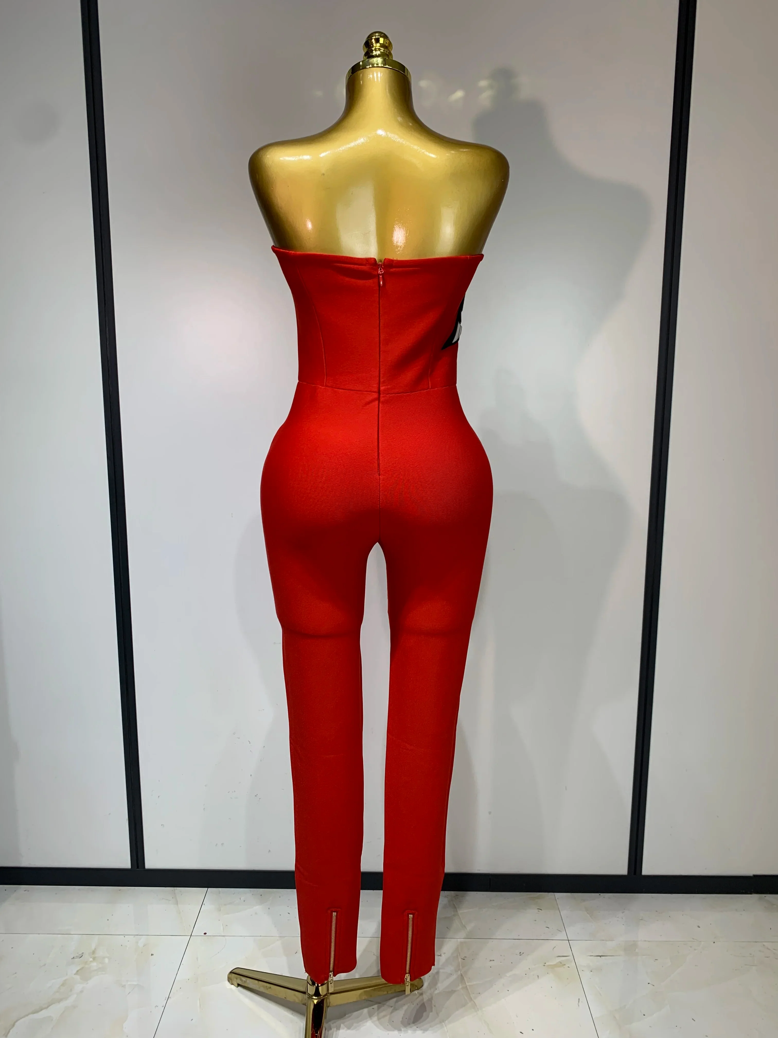 Fashion Celebrate Sparkly Sequin Women Sexy Strapless Bodycon Bandage Jumpsuit Streetwea Nightclub Party Luxury Birthday Outfit - Image 4