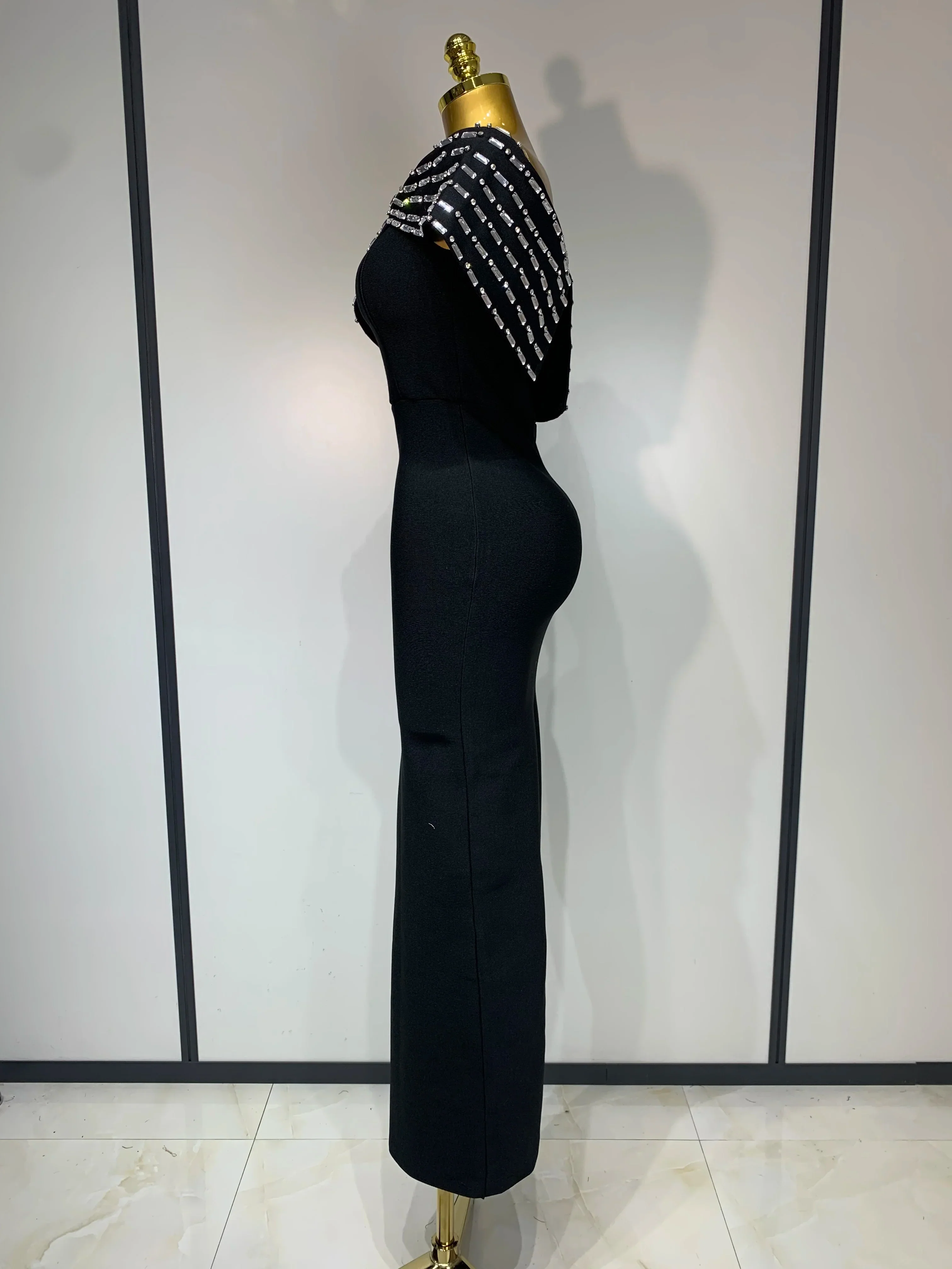 Fashion Sexy Strapless Black Off-shoulder Bodycon Bandade Dress Celebrity Cocktail Party  Luxury Birthday Wedding Dresses - Image 3