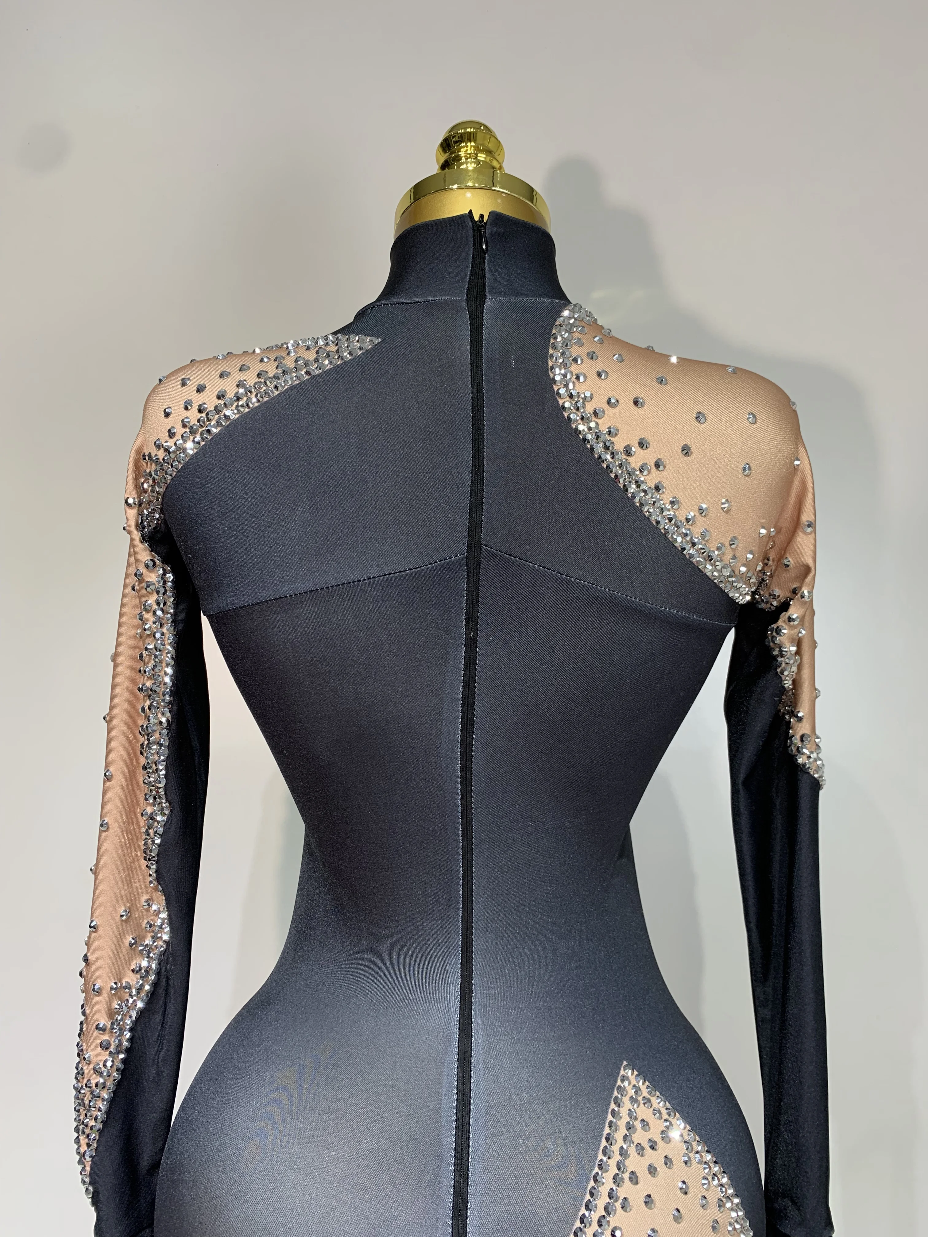 Fashion Sparkly Rhinestone Bodycon Bodysuit Female Singer Dancer Stage Perform Outfit Luxury Birthday Club Drag Queen Costume - Image 6