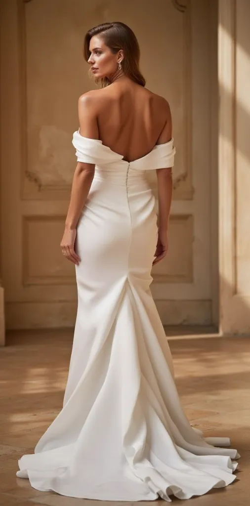 Fishtail Wedding Dress with an Open Back for a Sophisticated Look - Image 3