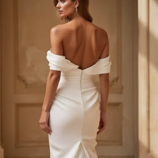 Fishtail Wedding Dress with an Open Back for a Sophisticated Look - Image 5