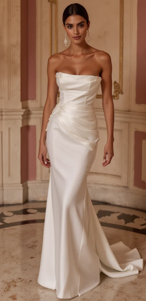 Fitted Wedding Dress with a Sleek Mermaid Silhouette - Image 2