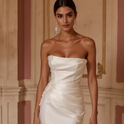 Fitted Wedding Dress with a Sleek Mermaid Silhouette - Image 4
