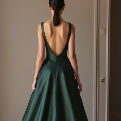 Flattering Green Evening Dress & Prom Gown with Ruched Fabric for a Sculpted Fit - Image 5
