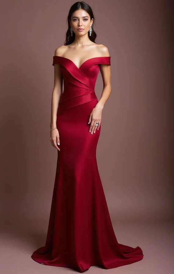 Flirty Red Evening Dress & Prom Dress with Ruffled Skirt and Deep Slit - Image 2