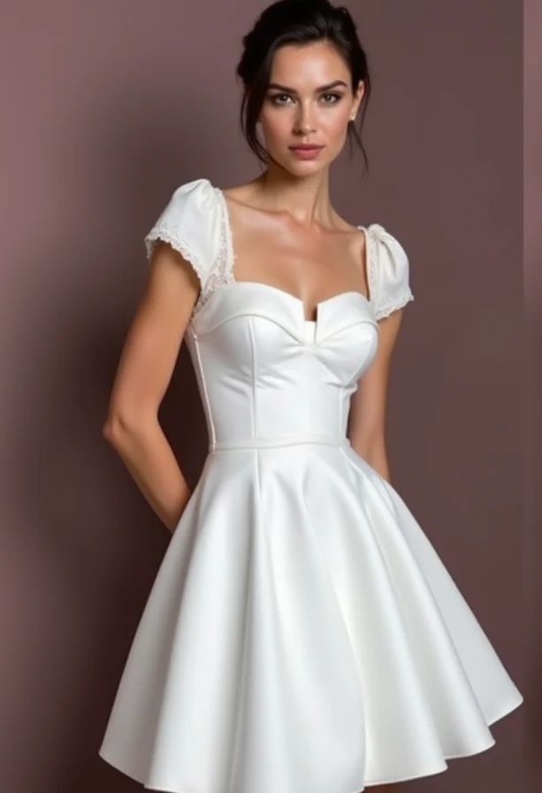 Flirty Short Wedding Dress and Mini Dress with Spaghetti Straps for a Delicate Look - Image 2