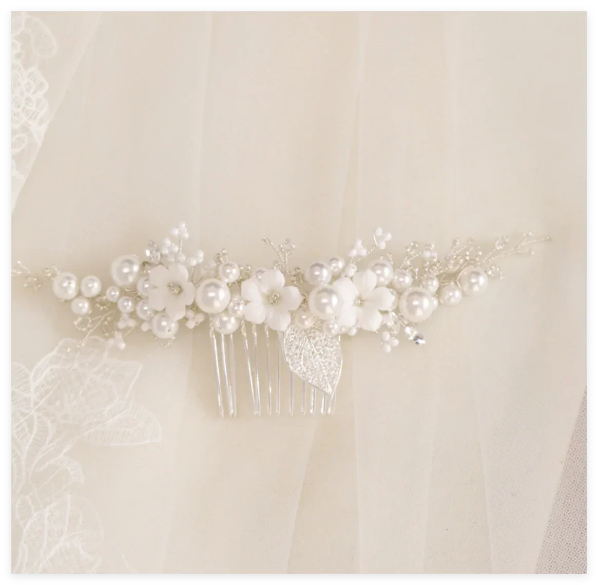 Flower Bridal Hair Comb Headpieces For Wedding Hair Accessories Pearl Bride Hairpin Hair Clips Prom Wedding Hair Piece Headdress - Image 2