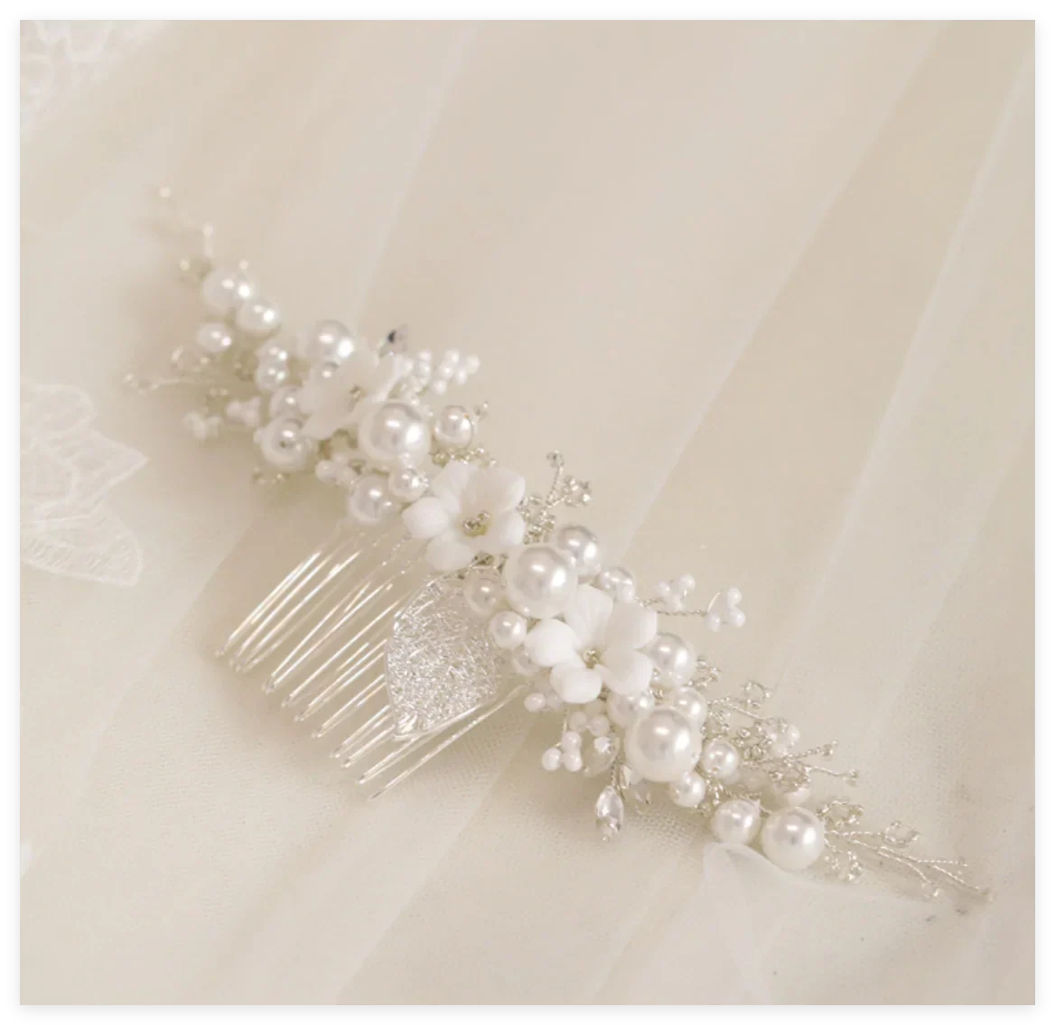 Flower Bridal Hair Comb Headpieces For Wedding Hair Accessories Pearl Bride Hairpin Hair Clips Prom Wedding Hair Piece Headdress - Image 4