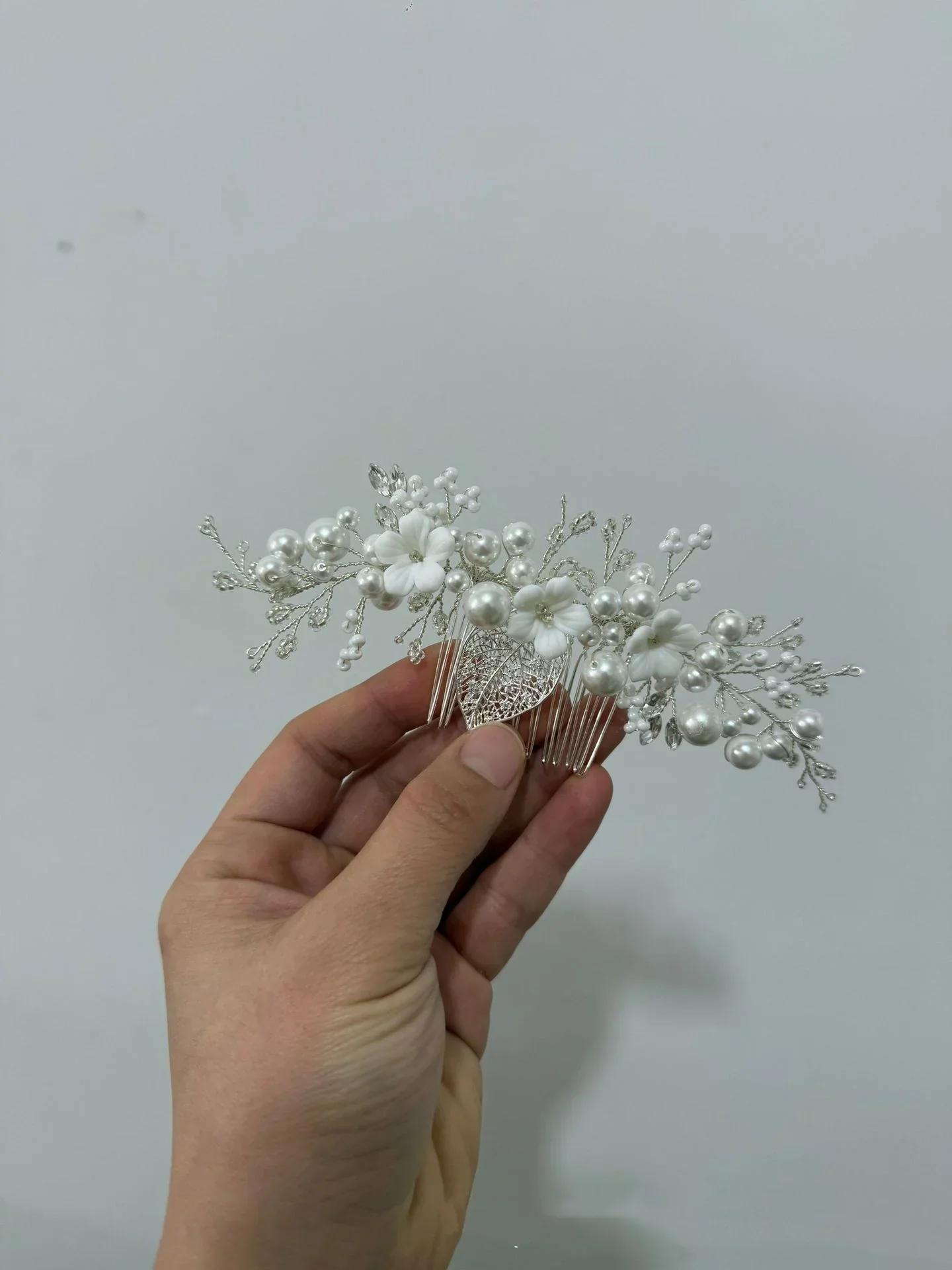 Flower Bridal Hair Comb Headpieces For Wedding Hair Accessories Pearl Bride Hairpin Hair Clips Prom Wedding Hair Piece Headdress - Image 6