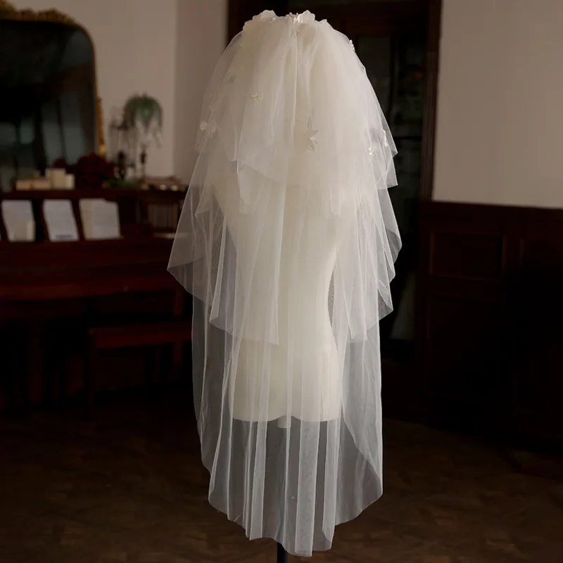 Flower Floral Bridal Veil Lace Wedding Veils For Evening Party Dress Women Girl Gift Hair Accessories Brides Jewelry - Image 4