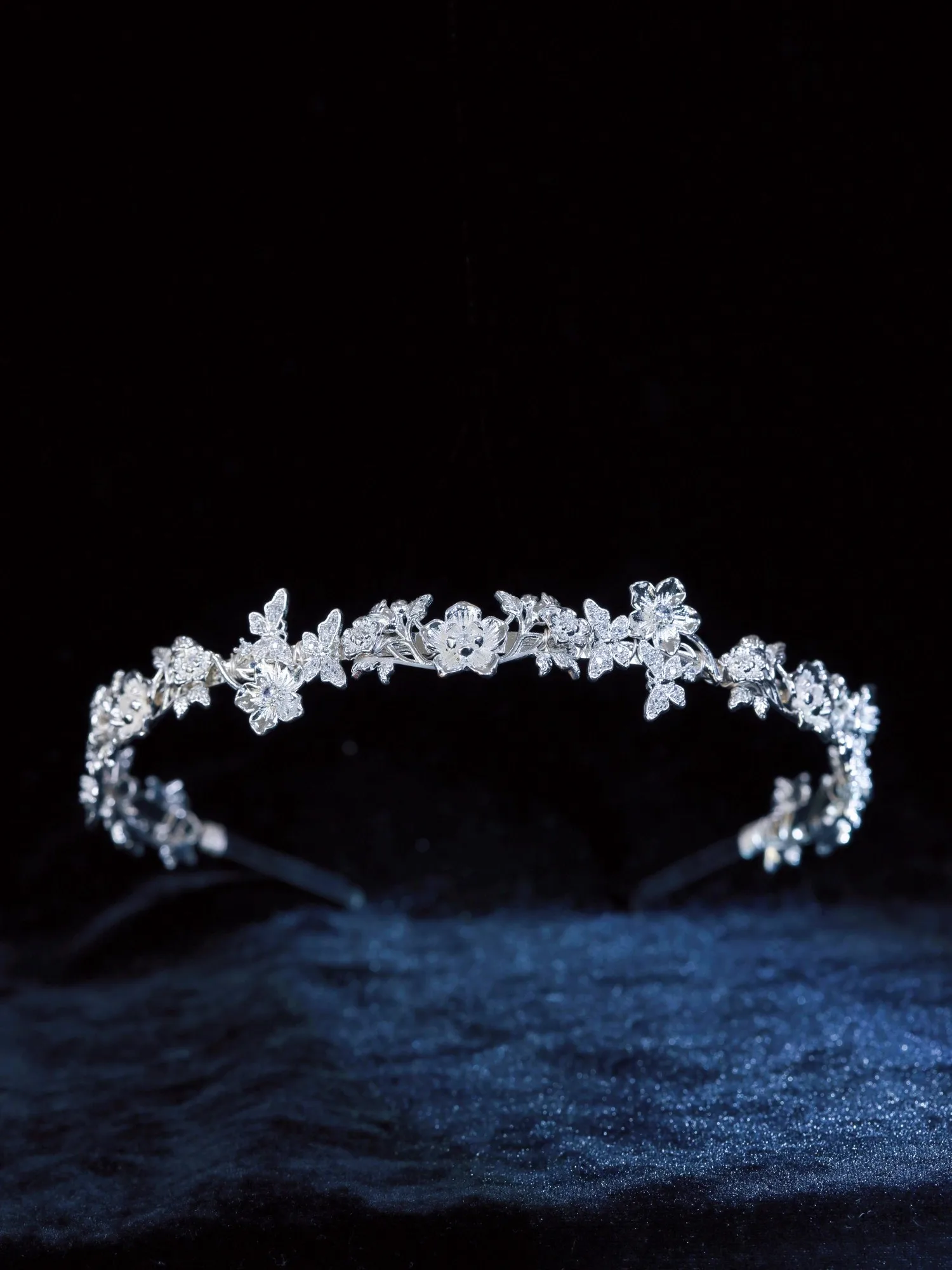 Flower Headband Hairband Tiara Silver Color Headpiece For Bride Zircon Headwear Crown Bridal Hair Jewelry Wedding Accessories - Image 2