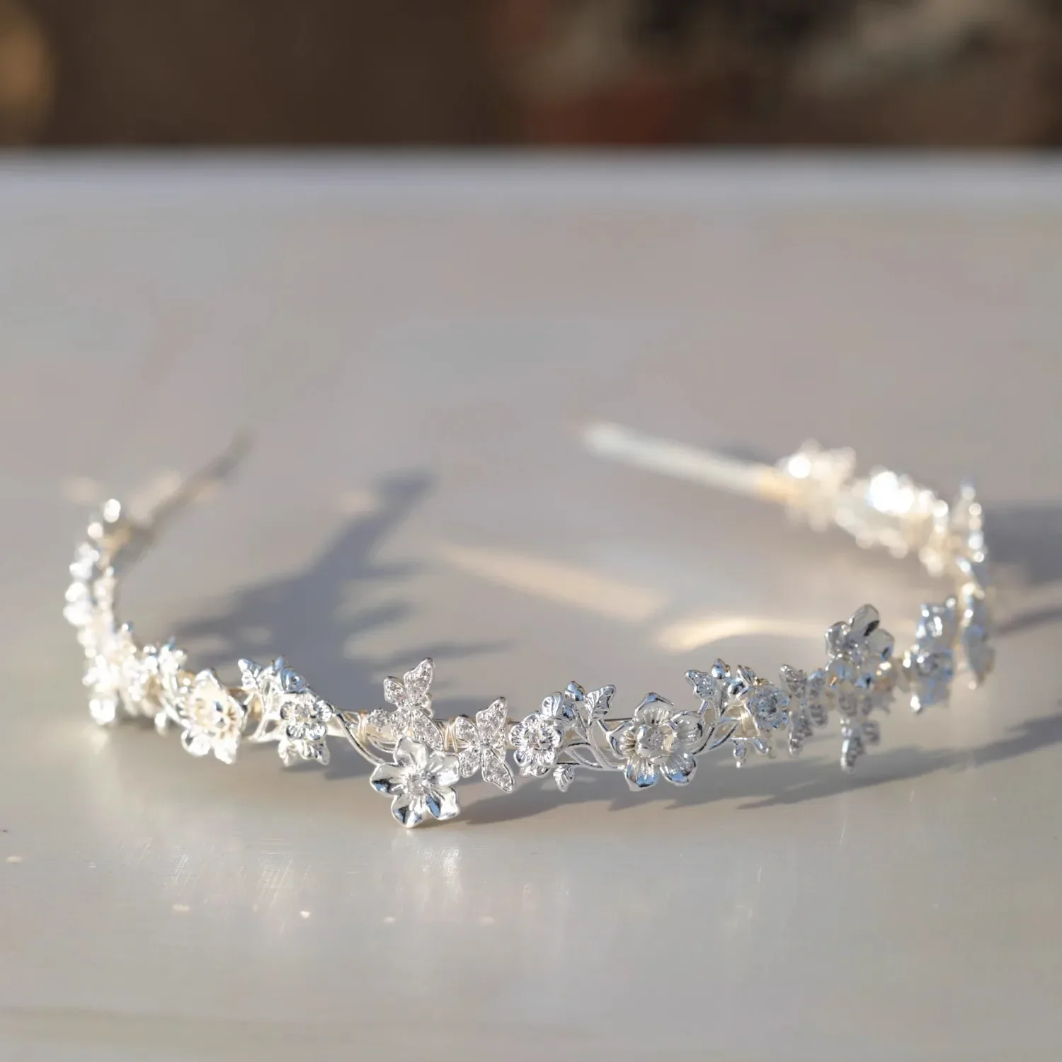 Flower Headband Hairband Tiara Silver Color Headpiece For Bride Zircon Headwear Crown Bridal Hair Jewelry Wedding Accessories - Image 5