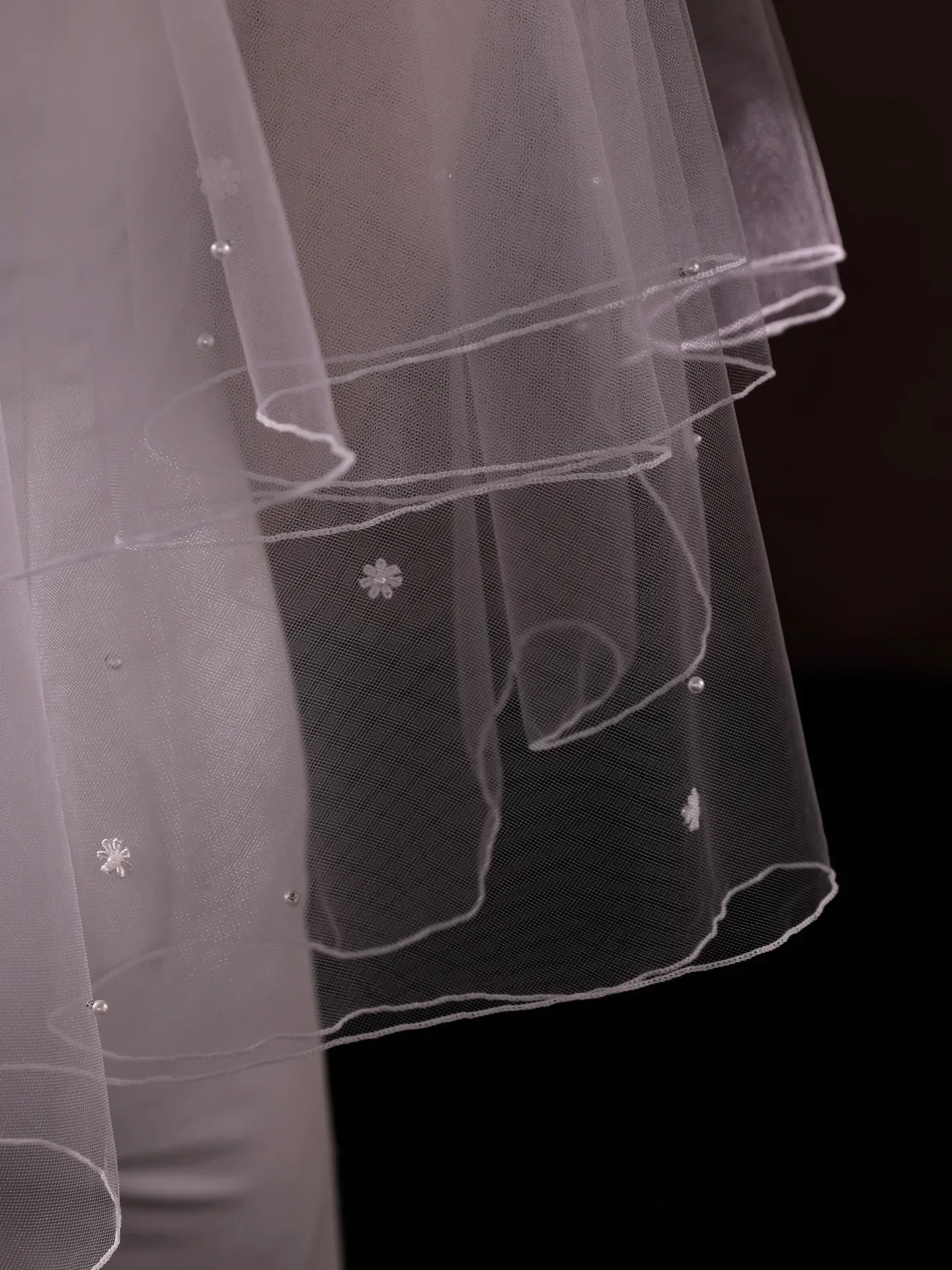 Flower Pearl Bridal Veil Short Wedding Veils For Brides Evening Dinner Party Dress Women Girl Gifts Hair Accessories Jewelry - Image 3