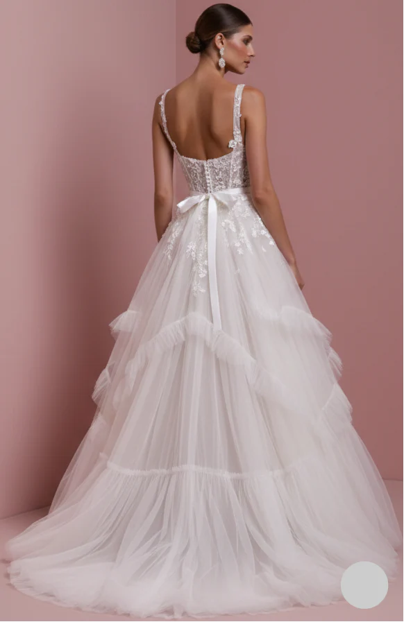 Ivory White Wedding Dress Lace Victorian Long Traditional Gown - Image 3