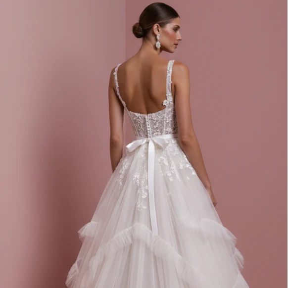Ivory White Wedding Dress Lace Victorian Long Traditional Gown - Image 5