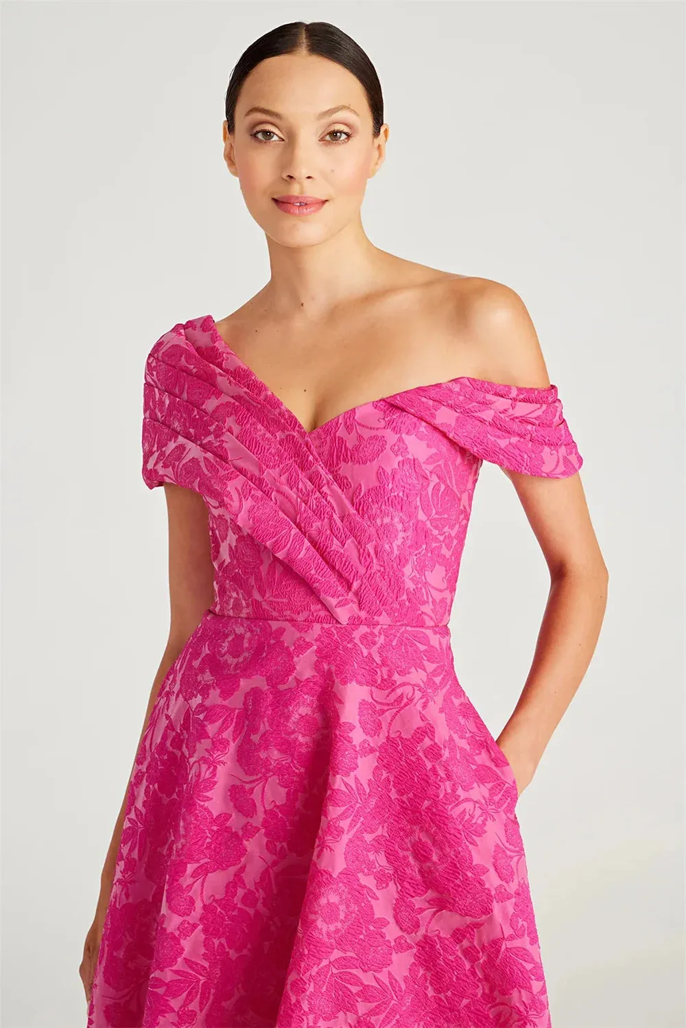 Fuchsia Prom Dresses Off the Shoulder A-line Wedding Dress Elegant Sleeveless Floor-Length Vestidos De Fiesta - Image 3