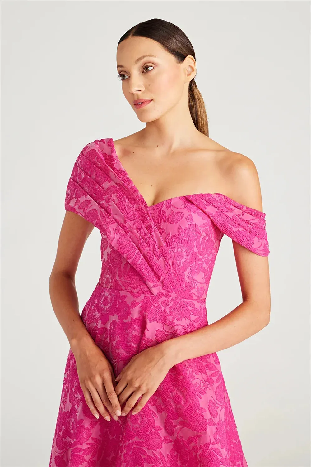 Fuchsia Prom Dresses Off the Shoulder A-line Wedding Dress Elegant Sleeveless Floor-Length Vestidos De Fiesta - Image 4
