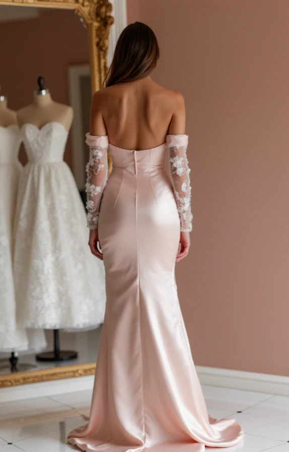 Glamorous Pink Evening Dress & Prom Dress with Sculpted Fit and Flowing Skirt - Image 3