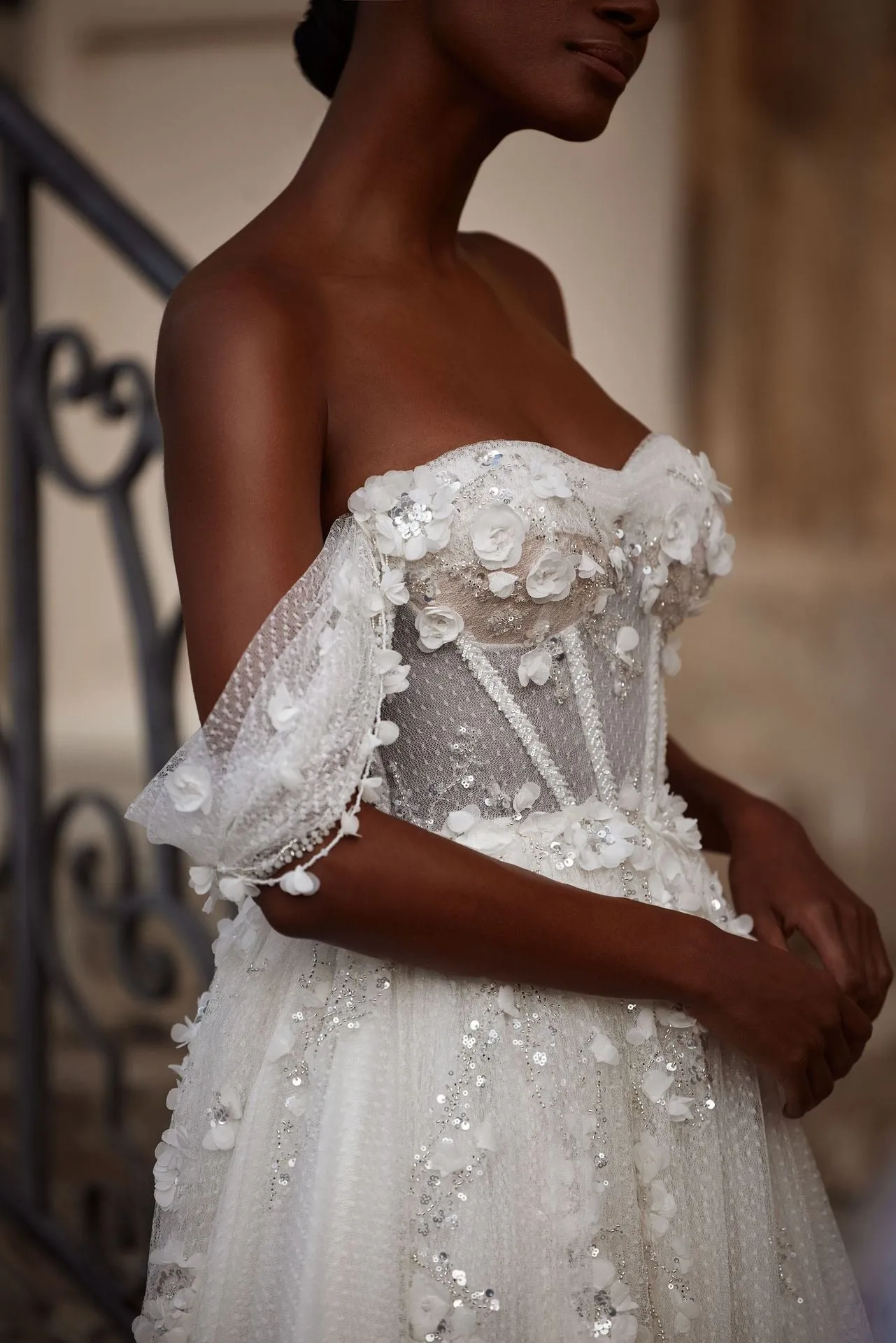 3D Flowers and Sequins Modern Wedding Dress Vestido De Novia Mermaid Bow Satin Bridal Gown Court Train Princess - Image 3