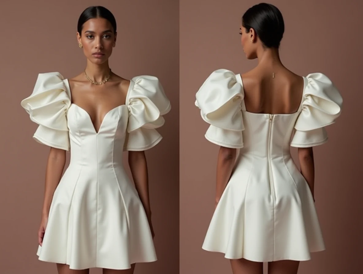 Glamorous White Mini Short Wedding Dress with Beaded Bodice for a Sparkling Wedding Style