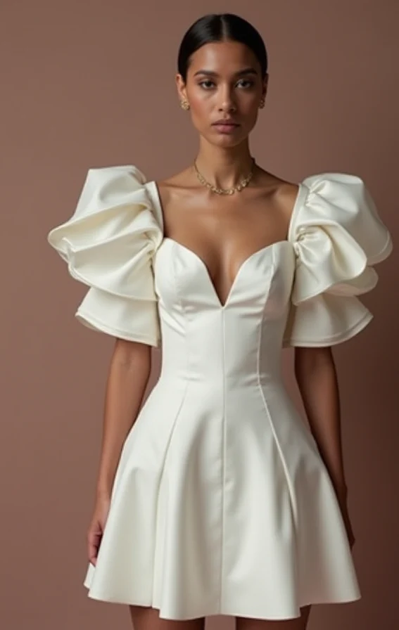 Glamorous White Mini Short Wedding Dress with Beaded Bodice for a Sparkling Wedding Style - Image 2