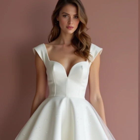 Glamorous White Mini Short Wedding Dress with Beaded Straps for Extra Sparkle - Image 4