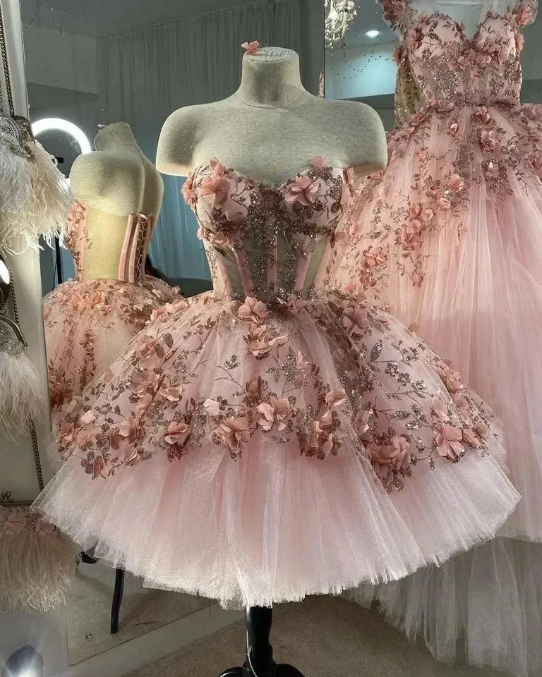 Glittering Flower Dress Ball Gown Quinceanera Dresses Sweet 15 Party Sweetheart Corest Vestidos De 15 Anos - Image 3