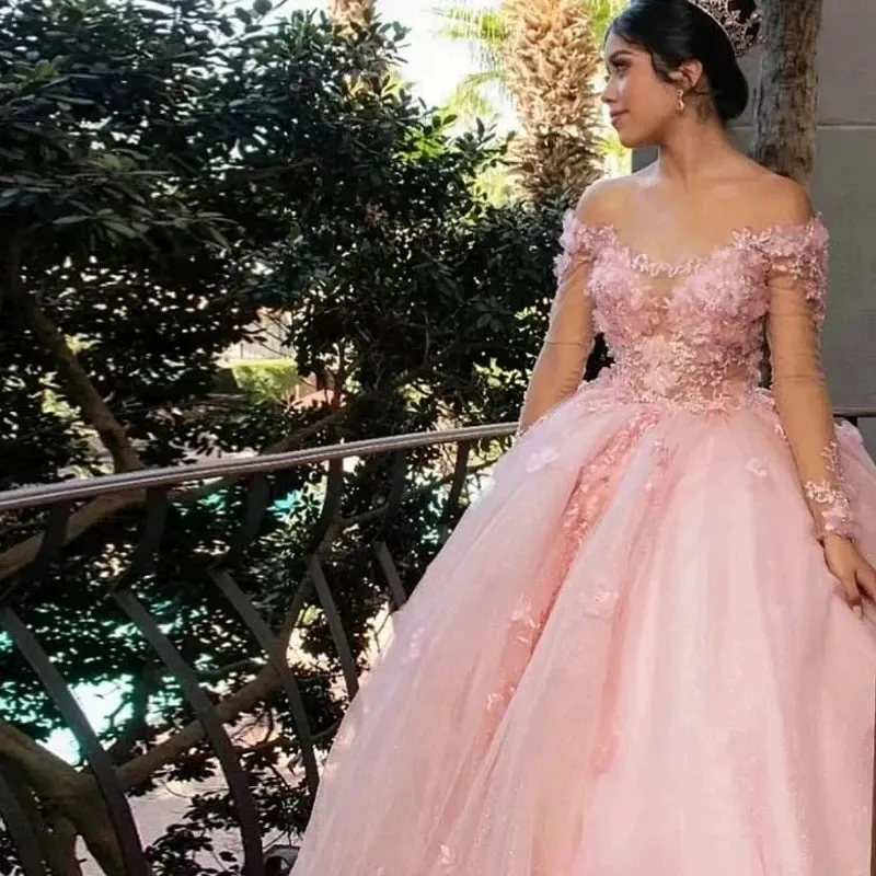 Glittering Pink Quinceanera Dresses Beading Lace Birthday Formal Evening Party Prom Vestidos De 15 Anos Ball Gown - Image 4