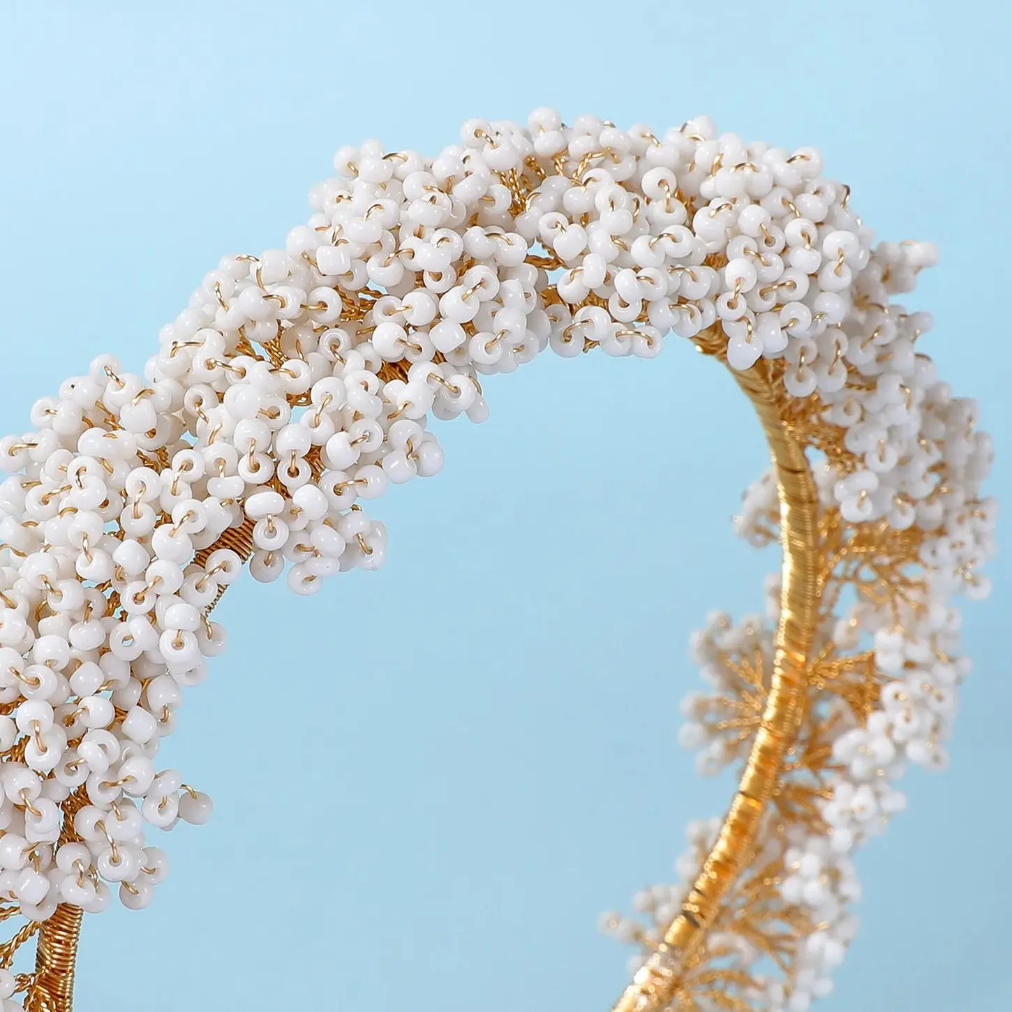 Gold Color Headband Hairband Handmade Headpiece For Bride Women Headwear Headdress Bridal Hair Jewelry Wedding Accessories