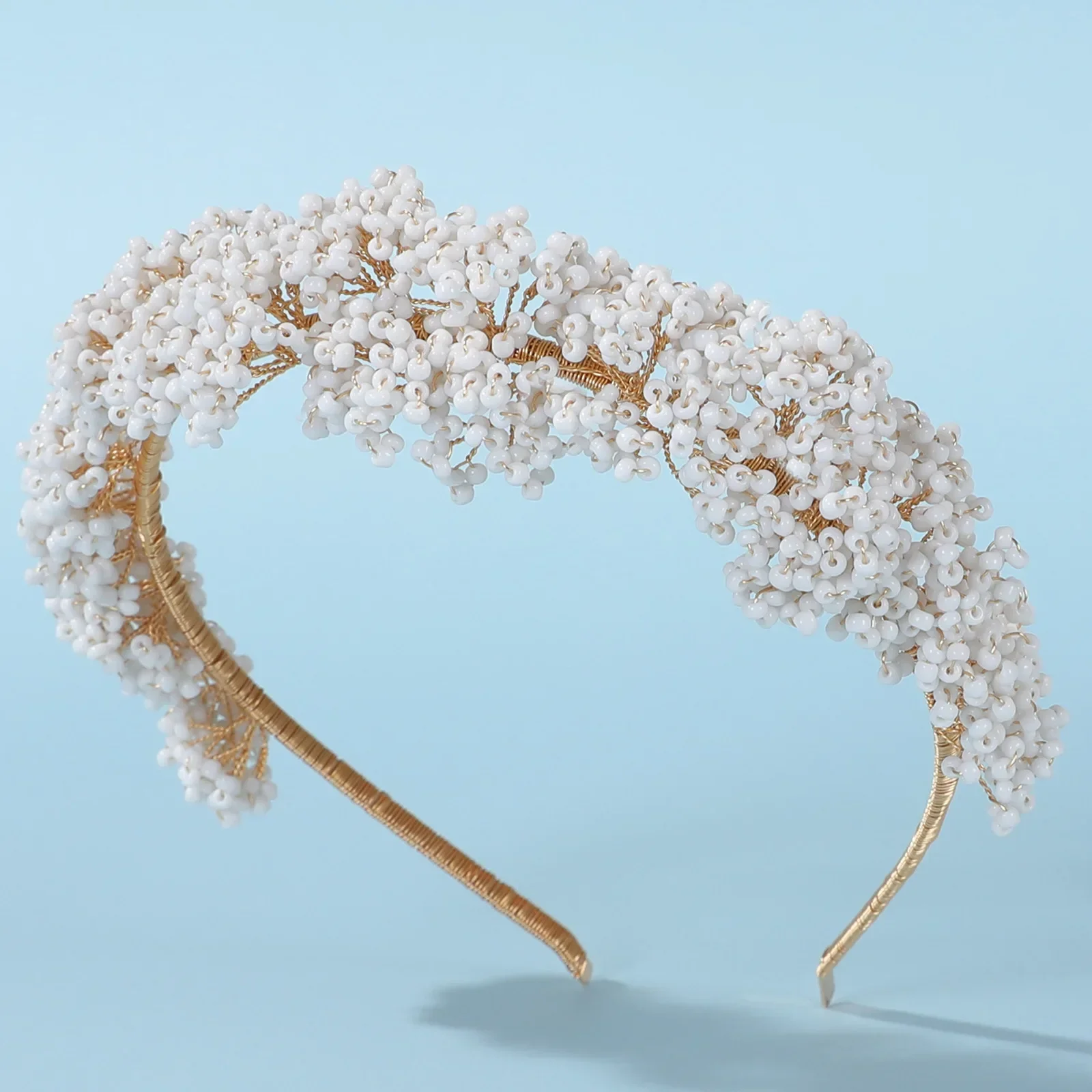 Gold Color Headband Hairband Handmade Headpiece For Bride Women Headwear Headdress Bridal Hair Jewelry Wedding Accessories - Image 3